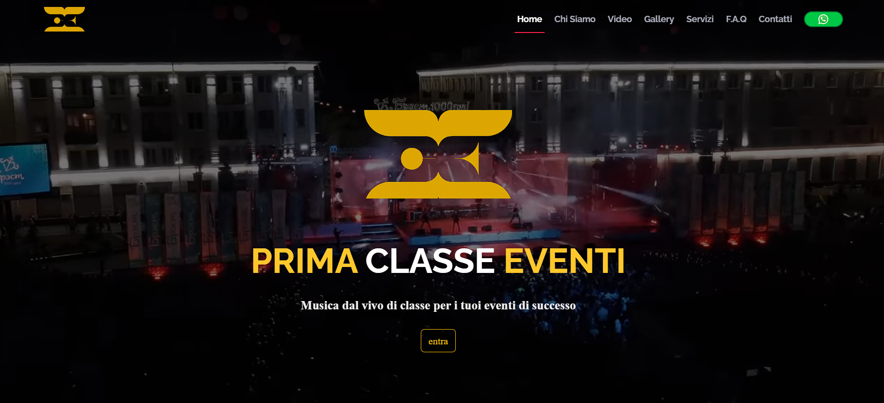 Sito web Prima Classe Eventi - Progetto realizzato da Tech Ai Digital
